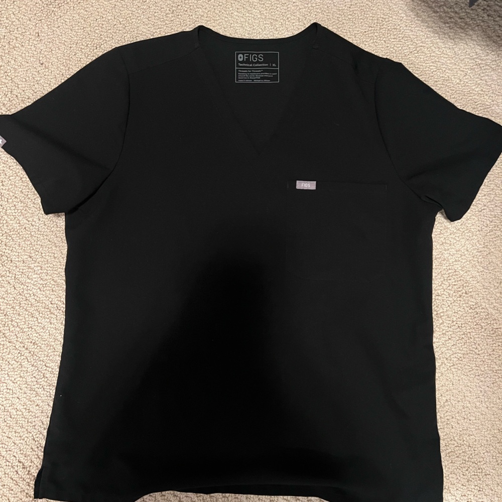 Figs XL Black Catarina One Pocket Scrub Top